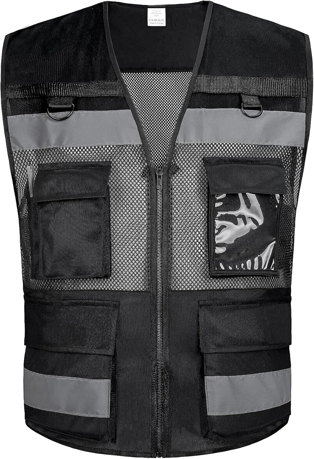 10 Pockets Class 2 High Visible Reflective Safety Vest Breathable and Mesh Lining Workwear (M-2XL, Yellow Black)