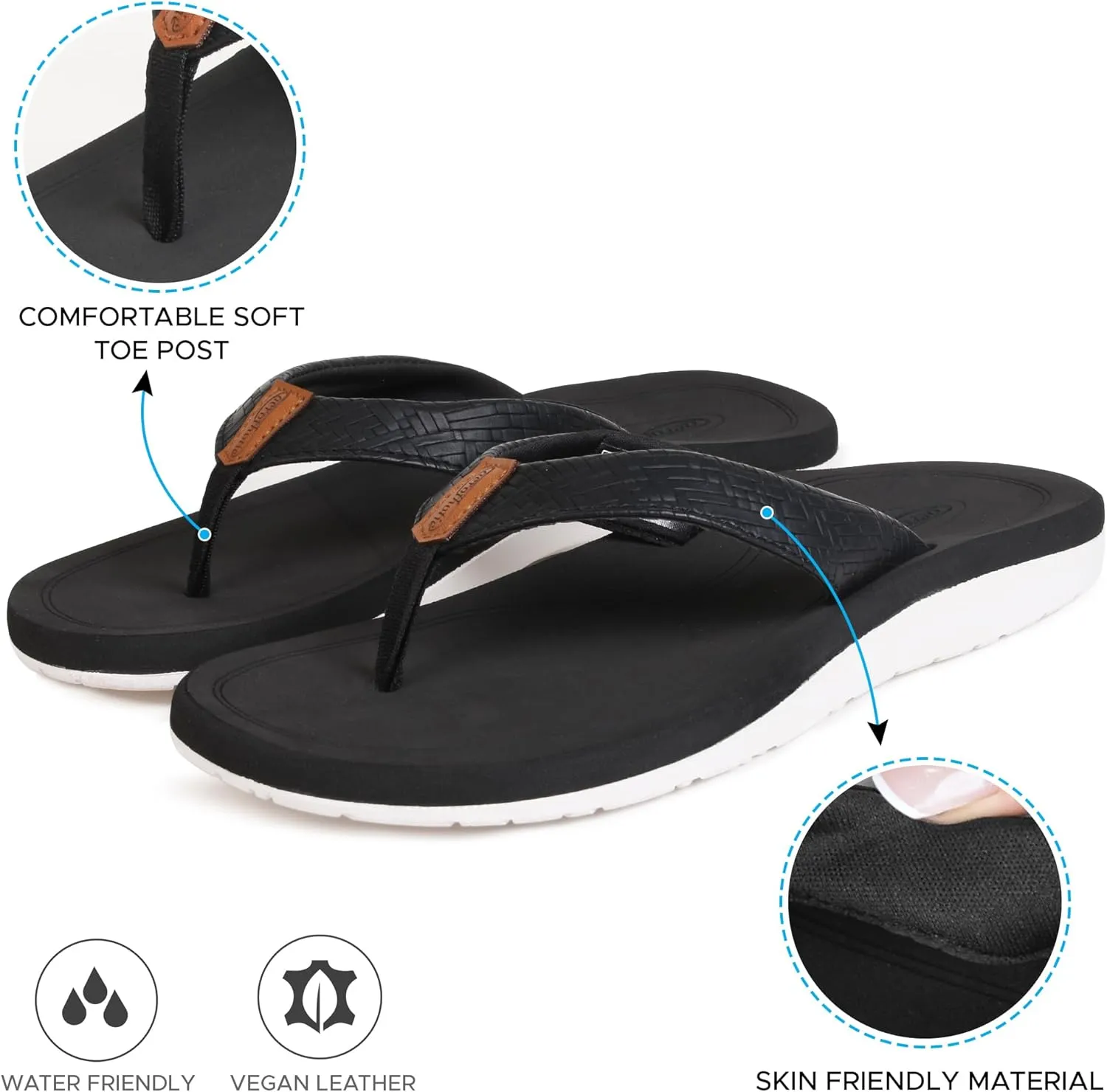 AEROTHOTIC Flip Flops Arch Support Womens – Slip On Recovery Plantar Fasciitis Relief Orthotic Slippers – Lightweight Thong Cushioning Sandals Women – Indoor Outdoor Beach Yoga Mat Footbed Footwear