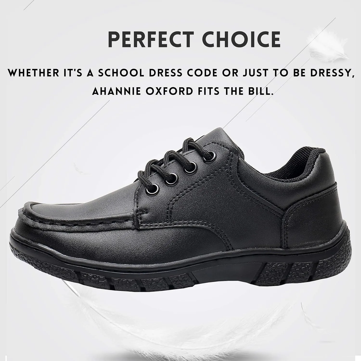 Ahannie Boys Soft School Uniform Shoes, Kids Comfort Oxford Dress Shoe(Toddler/Little Kid/Big Kid)