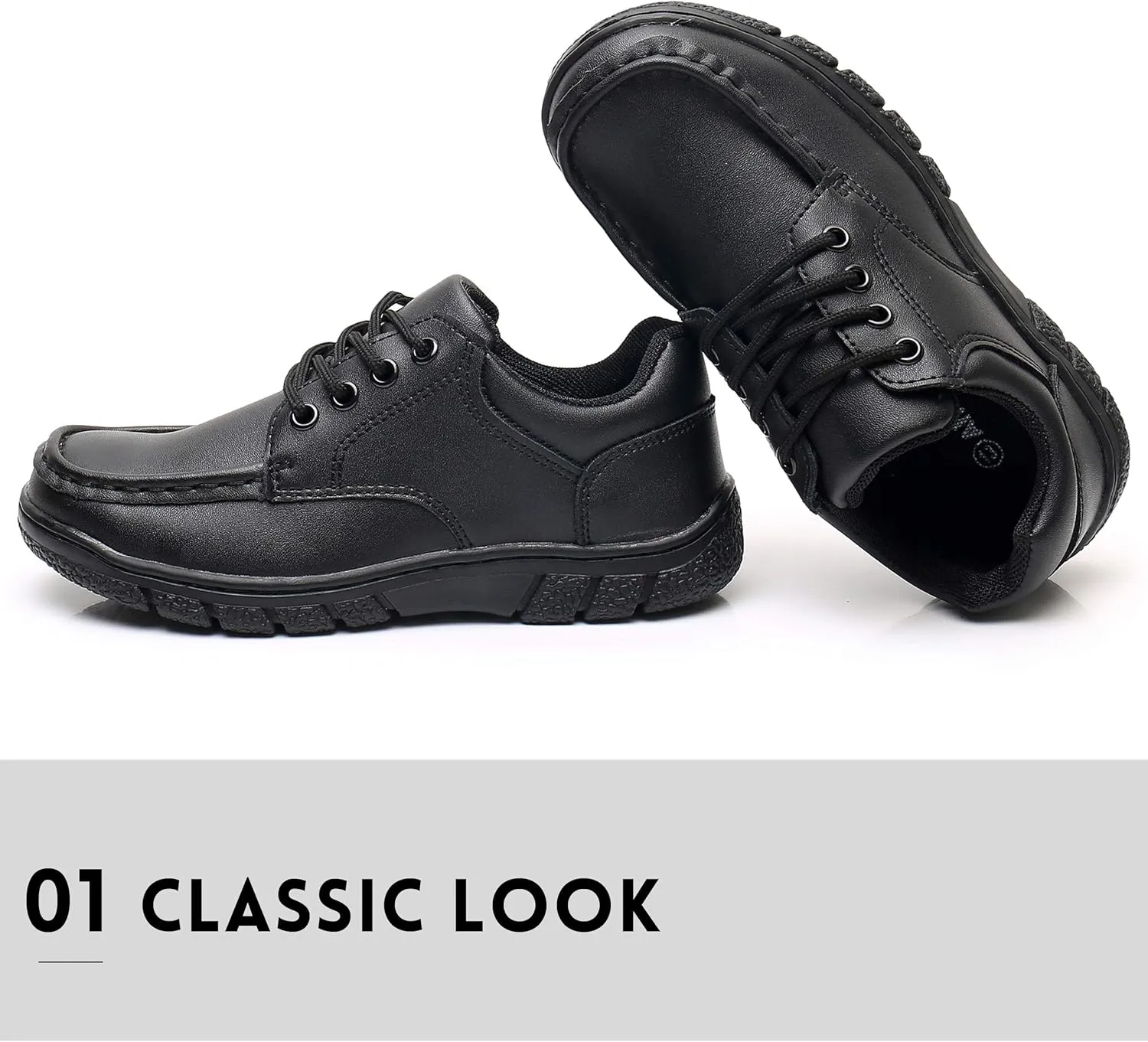 Ahannie Boys Soft School Uniform Shoes, Kids Comfort Oxford Dress Shoe(Toddler/Little Kid/Big Kid)