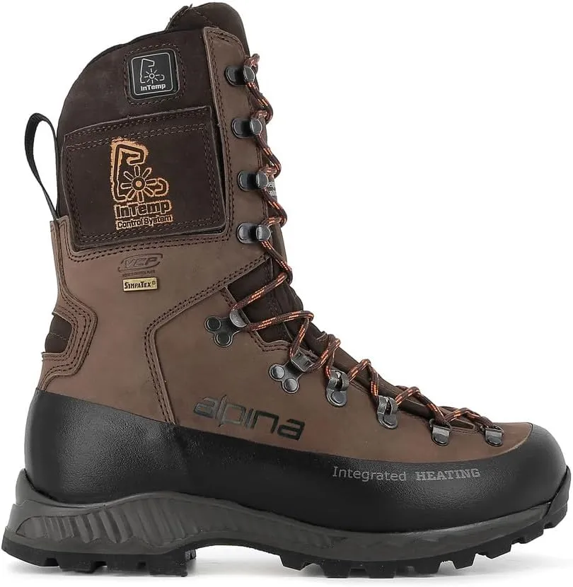 Alpina HUNTER Heated Boots | High Hunting Shoes with Integrated Heating | Leather with Sympatex Breathable Membrane | Vibram | Made in Europe