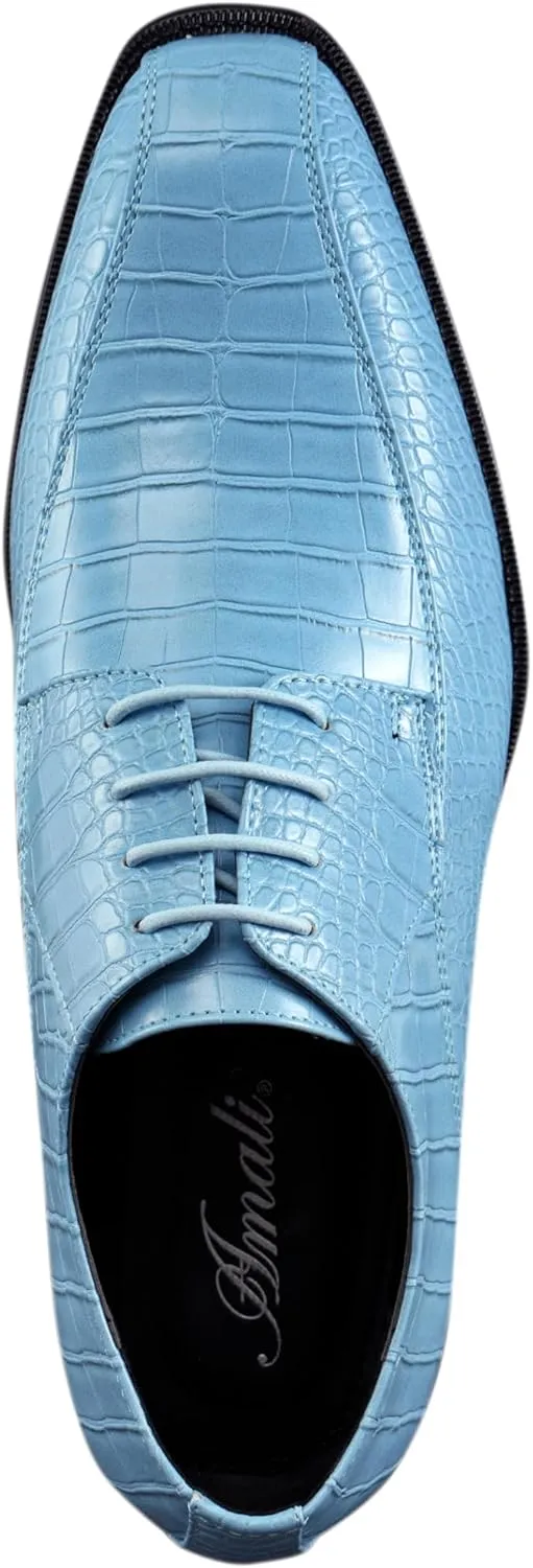 Amali Harvey Fashion Mens Dress Exotic Shoes Croco Lace up Oxford Formal Shoe for Men