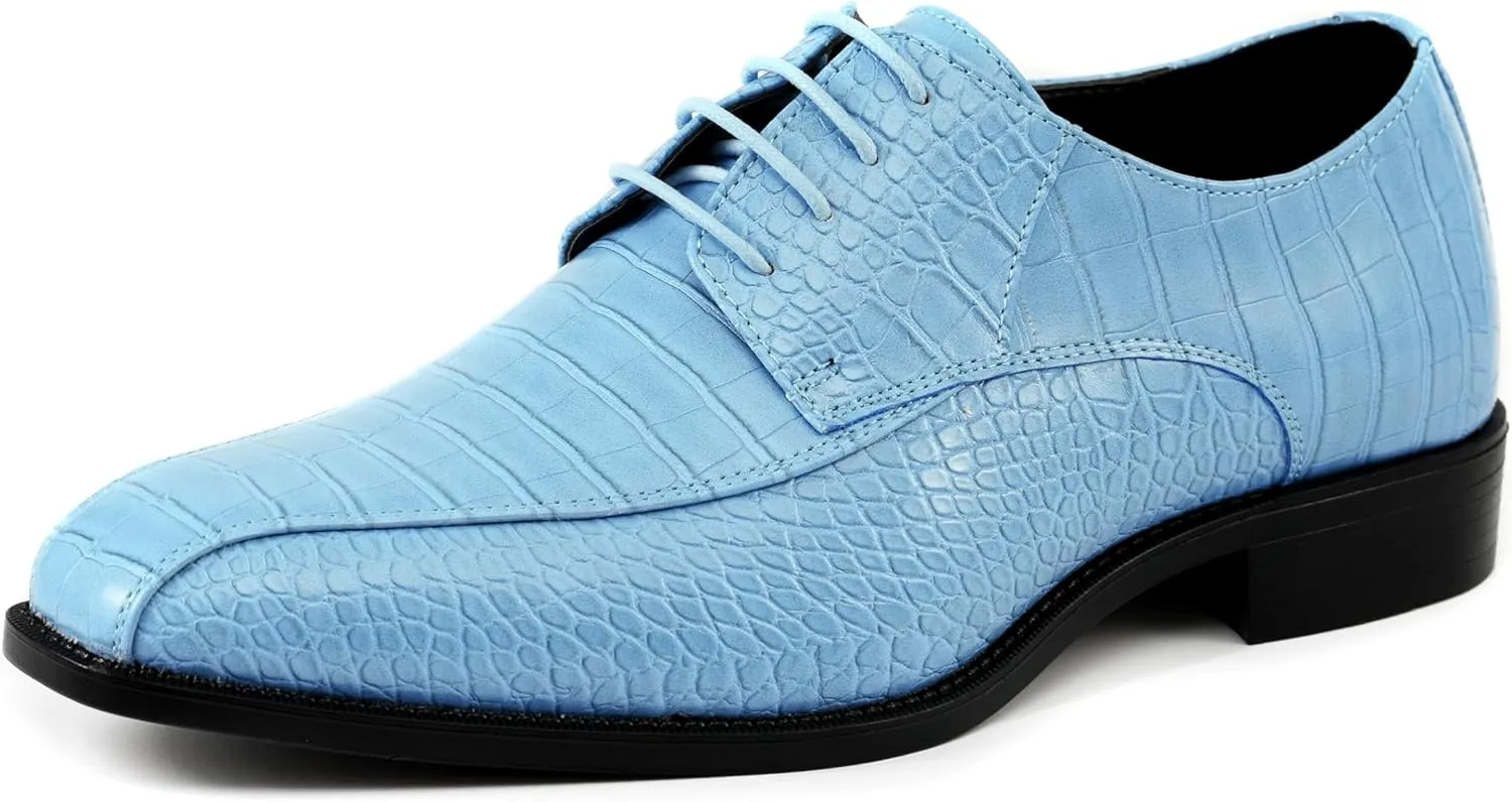 Amali Harvey Fashion Mens Dress Exotic Shoes Croco Lace up Oxford Formal Shoe for Men