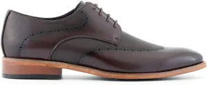 Amali Oxford Dress Shoes for Men with Textured Cap Toe, Men's Oxford Shoes Made from Premium PU Leather, Versatile Formal Footwear for All Occasions