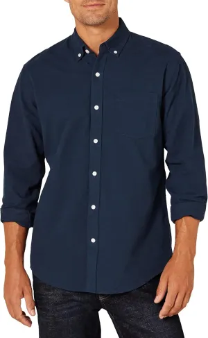 Amazon Essentials Men's Long Sleeve Shirts Casual - Regular-Fit Pocket Oxford