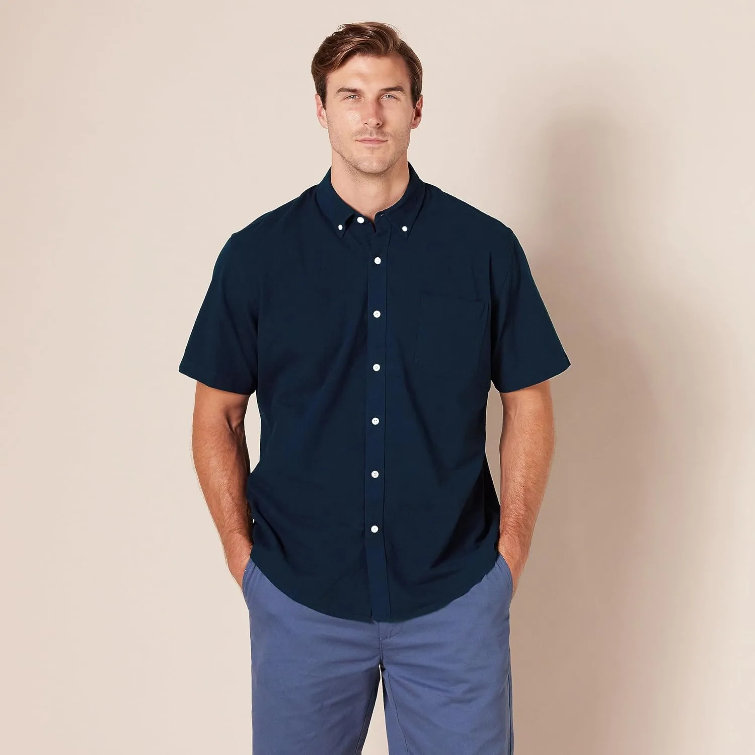 Amazon Essentials Oxford Shirts for Men - Regular-Fit, Short-Sleeve