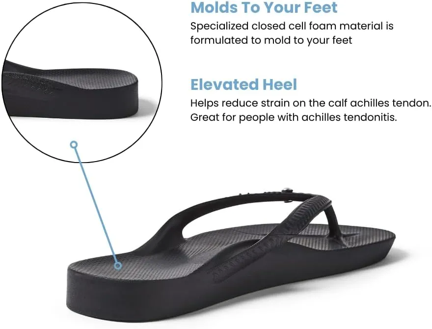 Archies Arch Support Flip Flops for Men & Women – Orthotic Sandals for Plantar Fasciitis Relief – Lightweight, Cushioning, Shock-Absorbing Thong Sandals for Walking, Foot Pain & All-Day Comfort