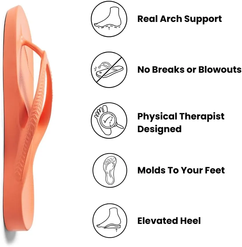 Archies Arch Support Flip Flops for Men & Women – Orthotic Sandals for Plantar Fasciitis Relief – Lightweight, Cushioning, Shock-Absorbing Thong Sandals for Walking, Foot Pain & All-Day Comfort