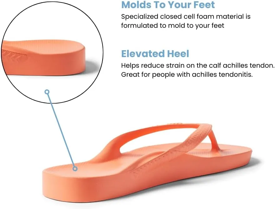 Archies Arch Support Flip Flops for Men & Women – Orthotic Sandals for Plantar Fasciitis Relief – Lightweight, Cushioning, Shock-Absorbing Thong Sandals for Walking, Foot Pain & All-Day Comfort