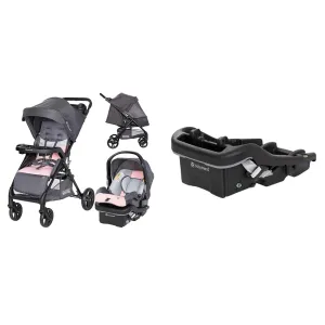 Baby Trend Passport Carriage Travel System with EZ-LiftTM 35 Plus Infant Car Seat Base, Dash Pink