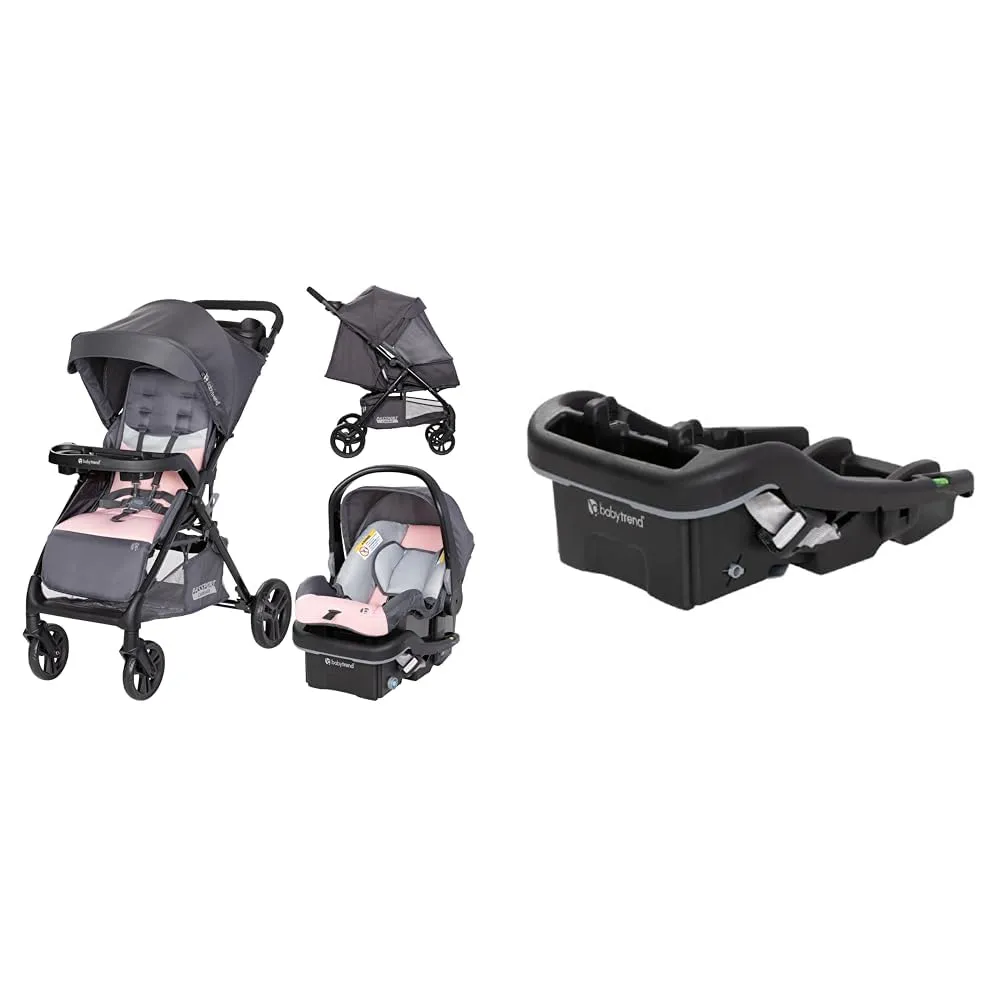 Baby Trend Passport Carriage Travel System with EZ-LiftTM 35 Plus Infant Car Seat Base, Dash Pink