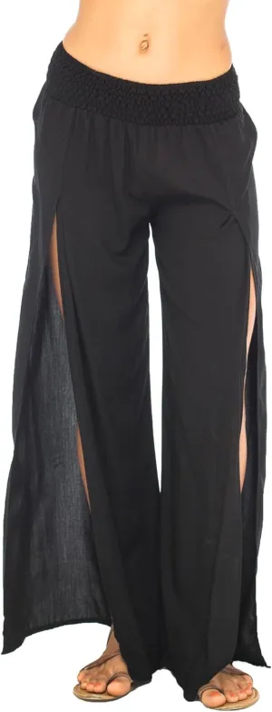 Back From Bali Womens Palazzo Pants Wide Leg Loose Beach Pants with Slit Boho Swimsuit Cover Up…