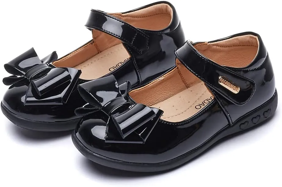 baobeijiadao Mary Jane Shoes School Uniform Oxford Shoes Black with Bowknot for Girls (Toddler/Little Kid/Big Kid)