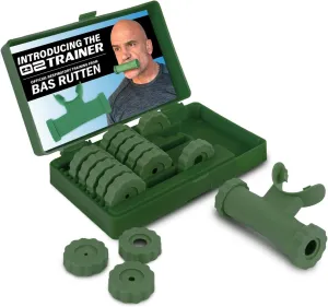 Bas Rutten O2Trainer: Breathing Muscle Training Device – Lung Power & Endurance Tool for Athletes, Singers & High-Altitude Performance – Diaphragmatic Respiratory Trainer – 16 Resistance Caps – Green