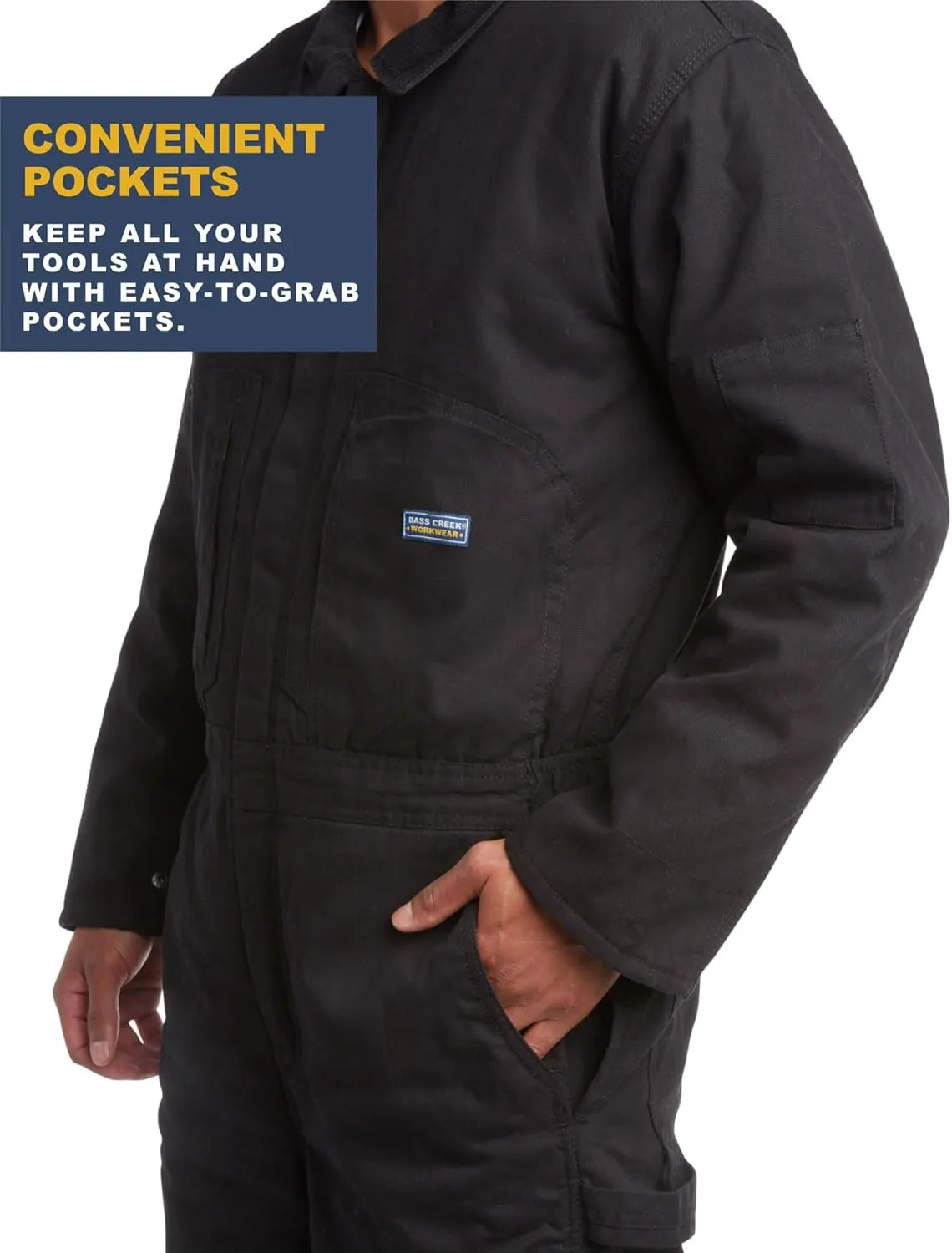 Bass Creek Outfitters Mens Coveralls - Insulated Water-Resistant Long Sleeve Work Wear Jump Suit, Coveralls for Men (M-XXL)