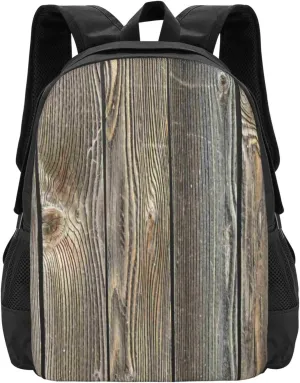 Beautiful Authentic Looking Wood Lightweight Backpack – Large Capacity 15” Laptop Bag For Travel & Outdoor