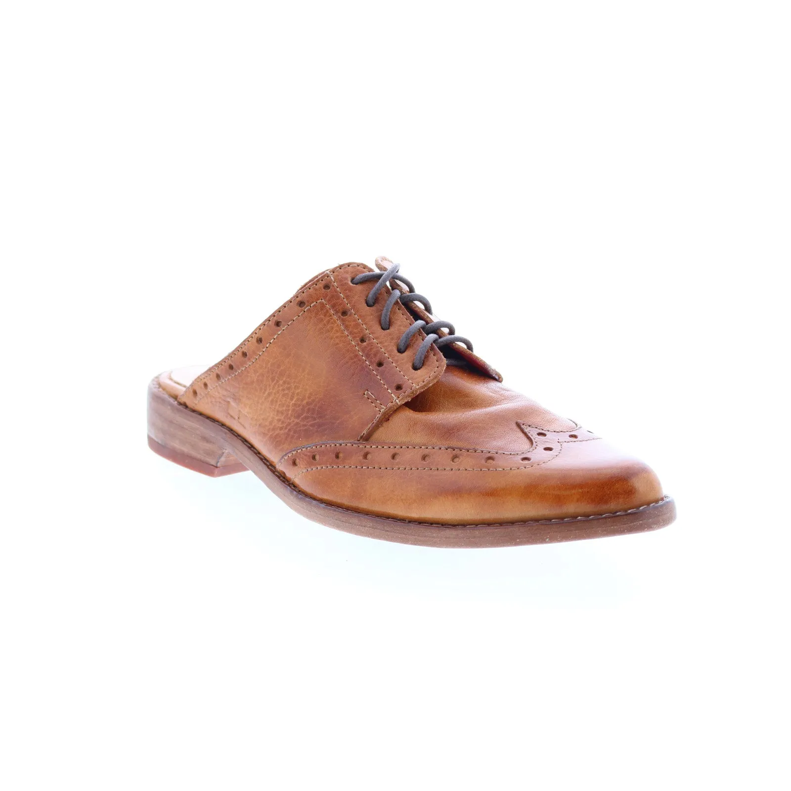 Bed Stu Mickie F373172 Womens Brown Leather Lace Up Mule Flats Shoes