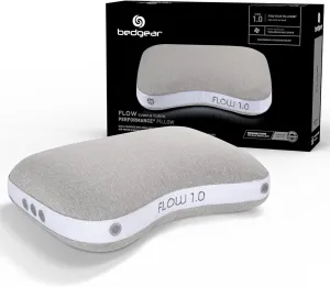 Bedgear Flow Cuddle Curve Pillow - Size 1.0 - Breathable Side Sleeper Pillow - Hybrid Design Bed Pillow - Hypoallergenic and Removable Cover - 20" W x 26" L x 5.25" H