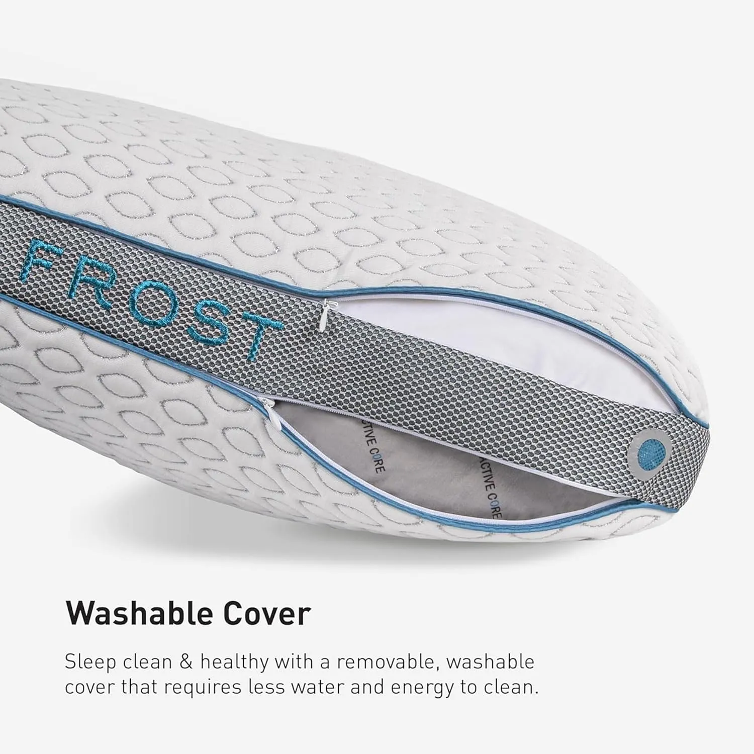 Bedgear Frost Performance Pillow - Size 1.0 - Cooling Bed Pillow for Hot Sleepers - Medium Firmness Pillow for All Sleep Positions, Hypoallergenic, Washable & Removable Cover - 20" W x 26" L x 5.25"H