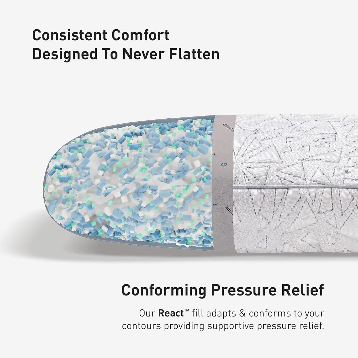 Bedgear Storm Performance Pillow – 0.0 - Cooling Bed Pillow for Hot Sleepers - Medium Firmness Pillow for All Sleep Positions, Washable & Removable Cover - 20" W x 26" L x 4.75" H