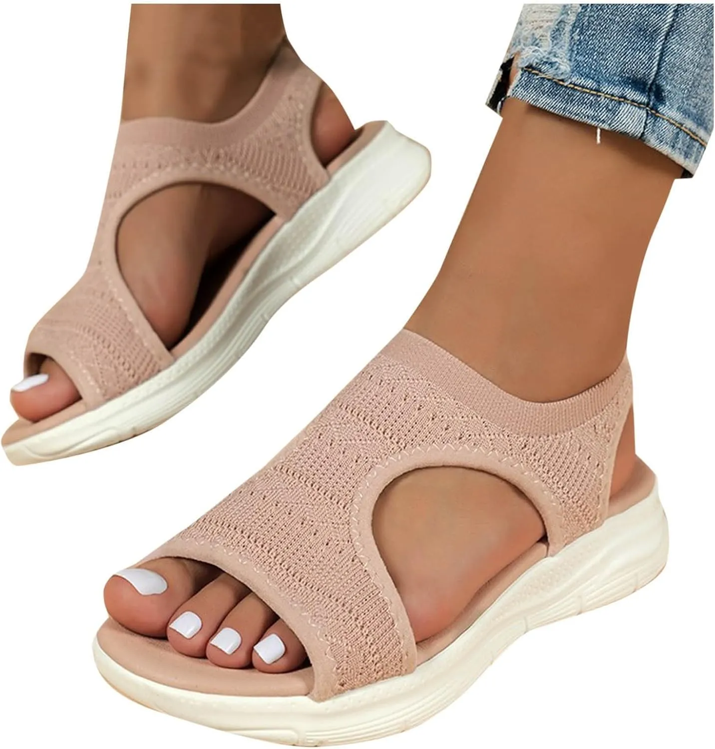 Black Sandals Women Breathable Orthopedic Sandal Comfortable Walking Tennis Shoes Hiking Outdoor Active Summer Dressy Soft Mat Diabetic Slippers