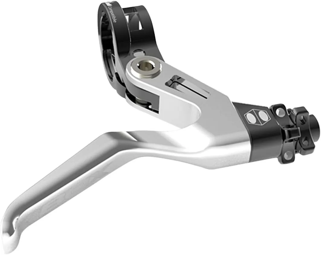 Box One Genius BMX Brake Lever with Clamp Three Cold Forged V-Point Reversible Flip Bicycle Brake Levers Adjustable Reach for Precision Control, Anodized with Laser-Etched Graphics Finish