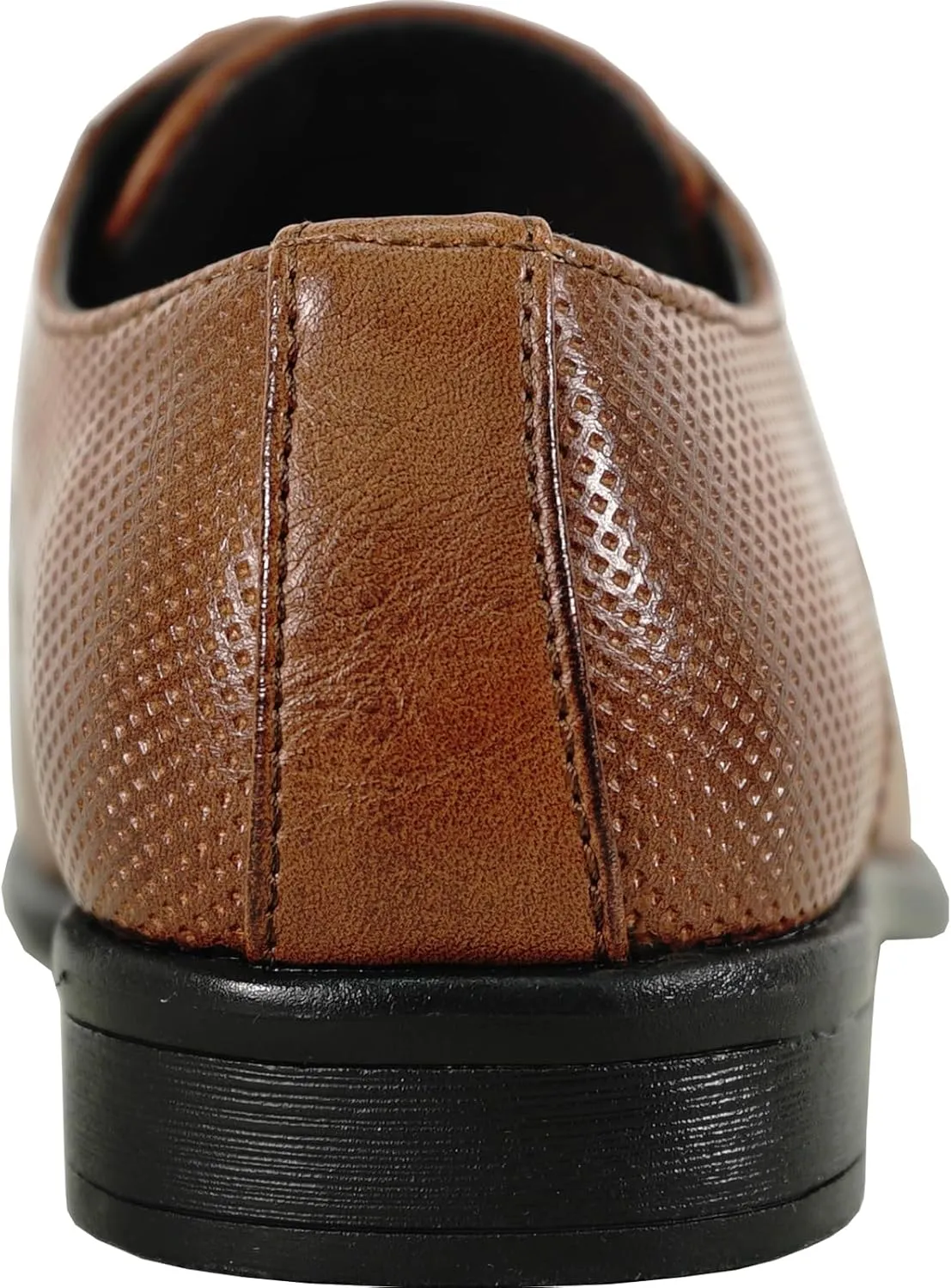 bravo! Boy Dress Shoe King Lace-up Oxford Plain Toe or Cap Toe Leather Sock for School Uniform Formal Event Size from Toddler to Youth Black Brown Cognac
