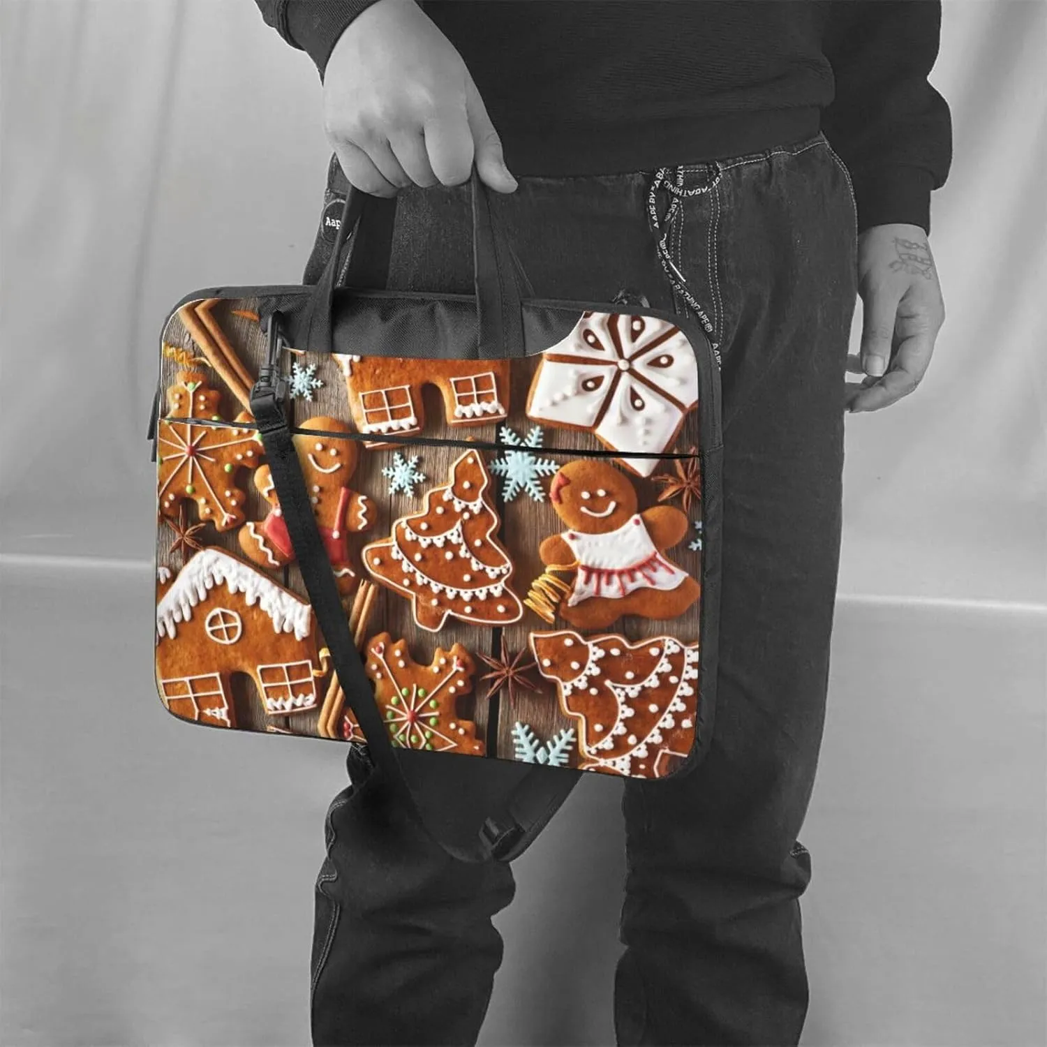 bread cookies Print Laptop Bag Laptop Case Shoulder Laptop Bag with Padded Protection Spacious Pockets