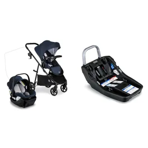 Britax Willow Brook Baby Travel System, Infant Car Seat and Stroller Combo & Alpine™ Infant Car Seat Base with ClickTight®