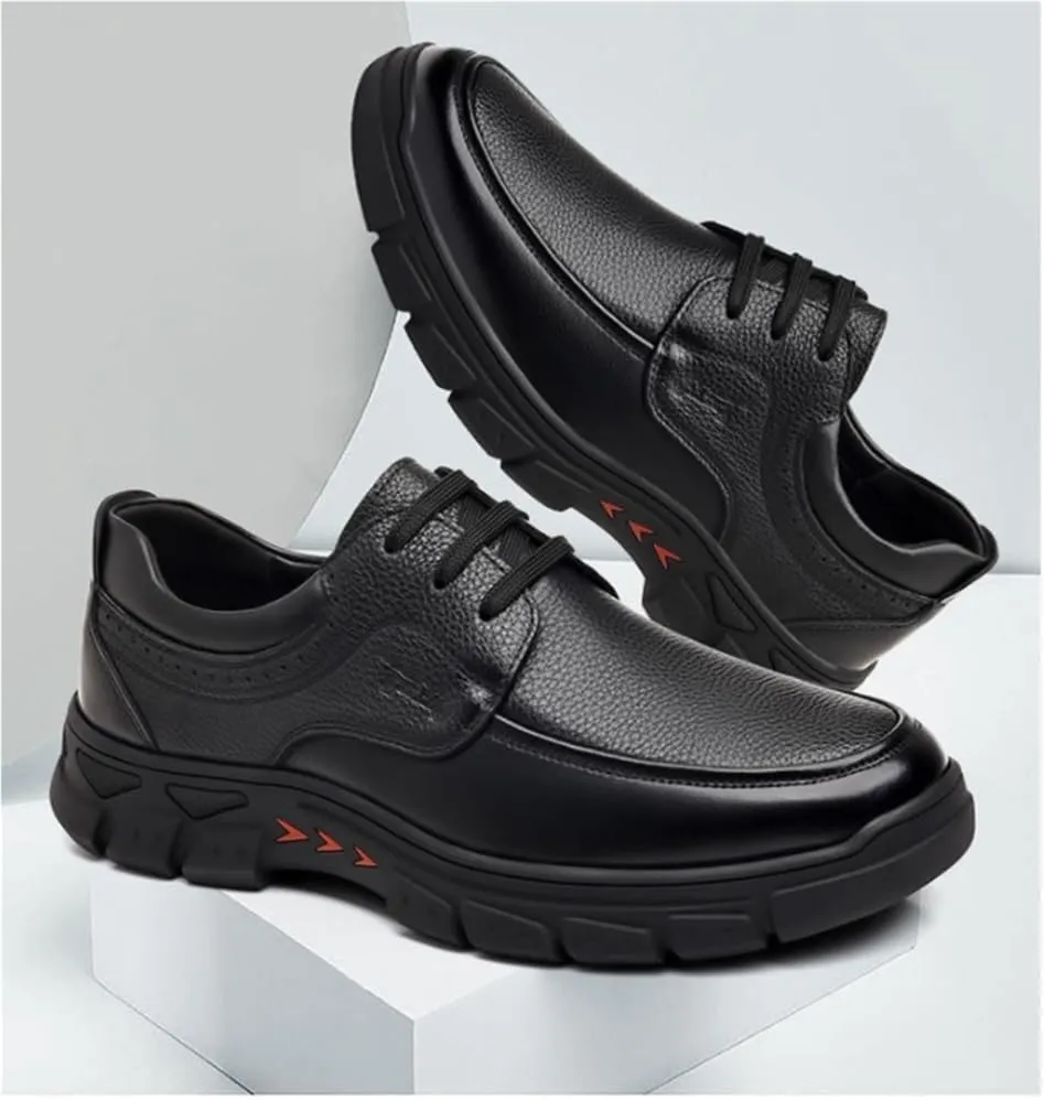 Brogue Business Lace-up Wedding Shoes Platform Oxfords Breathable Comfy Non Slip Rubber Sole Leather