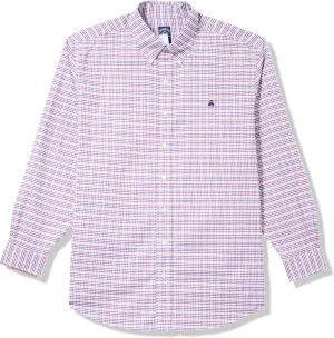 Brooks Brothers Men's Big & Tall Non-Iron Stretch Oxford Sport Shirt Long Sleeve Check
