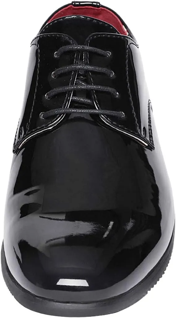 Bruno Marc Men's Faux Patent Leather Tuxedo Dress Shoes Classic Lace-up Formal Oxford