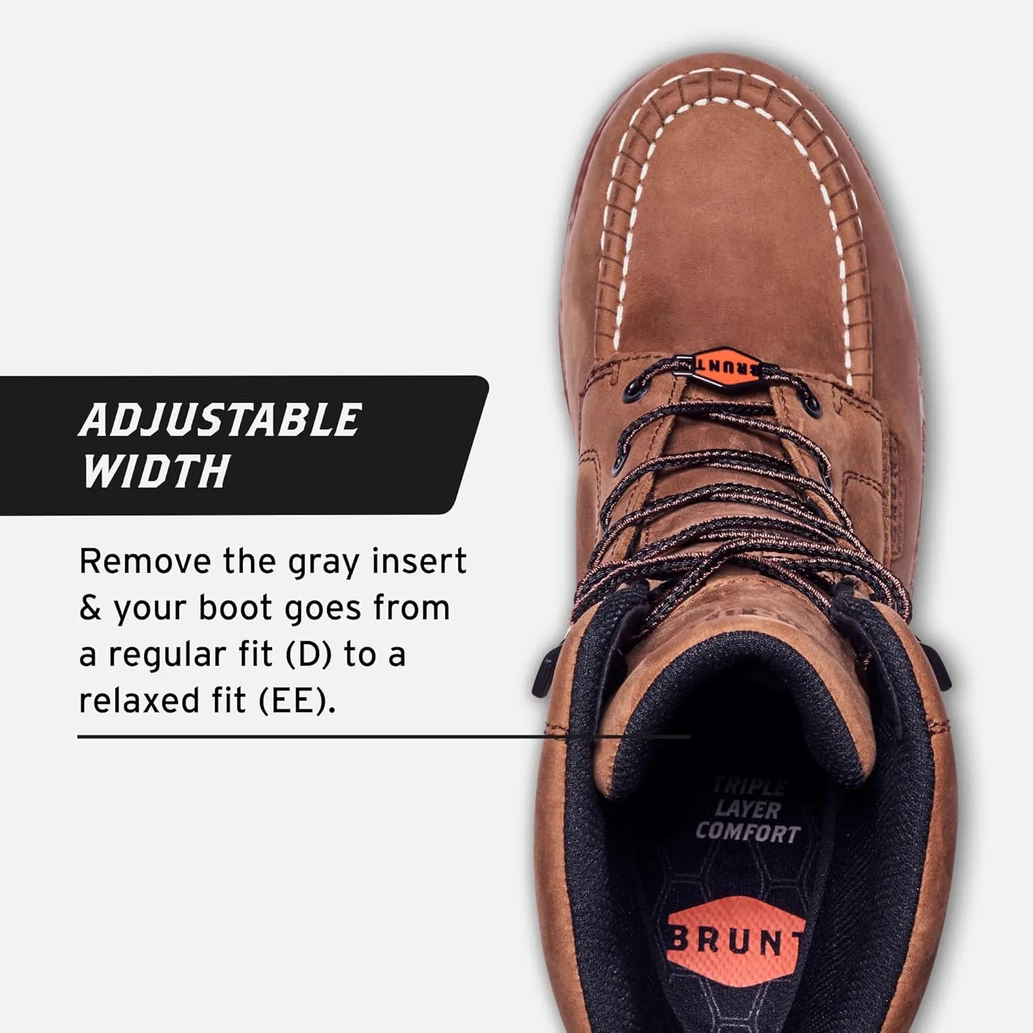 BRUNT The Marin (Soft Toe) - 8" Waterproof Moc Toe Work Boot - Electrical Hazard Rated - Slip   Oil Resistant - Adjustable Width System