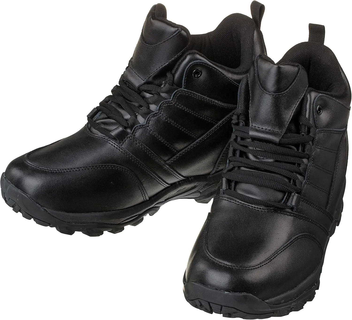 CALTO Men's Invisible Height Increasing Elevator Shoes - Black Leather Lightweight Trainer Sneakers - 4.5 Inches Taller - FD003 - Size 11 D(M) US