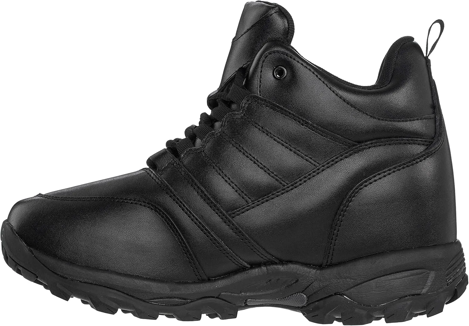 CALTO Men's Invisible Height Increasing Elevator Shoes - Black Leather Lightweight Trainer Sneakers - 4.5 Inches Taller - FD003 - Size 11 D(M) US