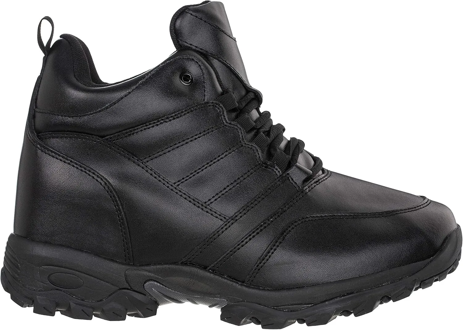 CALTO Men's Invisible Height Increasing Elevator Shoes - Black Leather Lightweight Trainer Sneakers - 4.5 Inches Taller - FD003 - Size 11 D(M) US