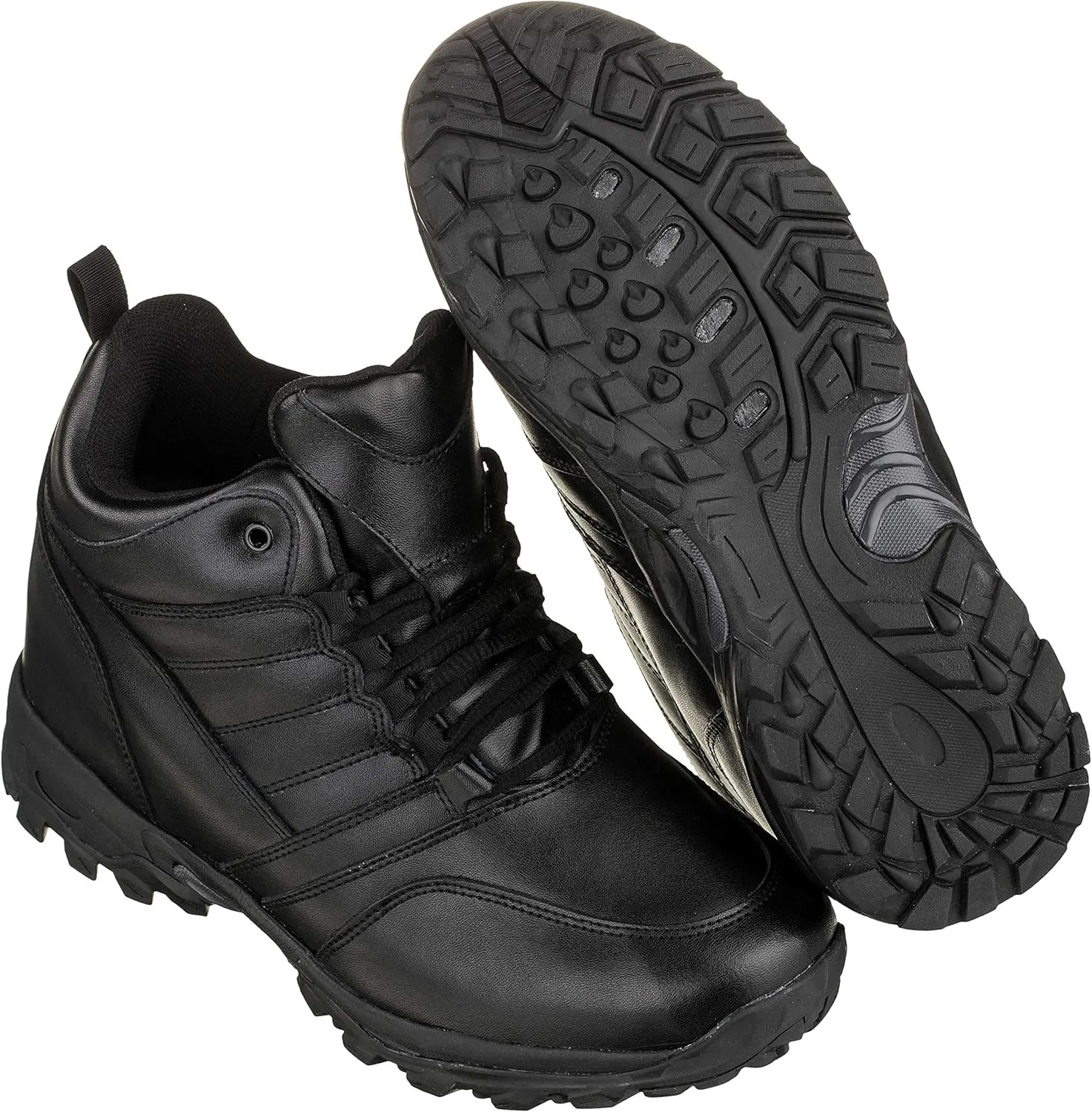 CALTO Men's Invisible Height Increasing Elevator Shoes - Black Leather Lightweight Trainer Sneakers - 4.5 Inches Taller - FD003 - Size 11 D(M) US