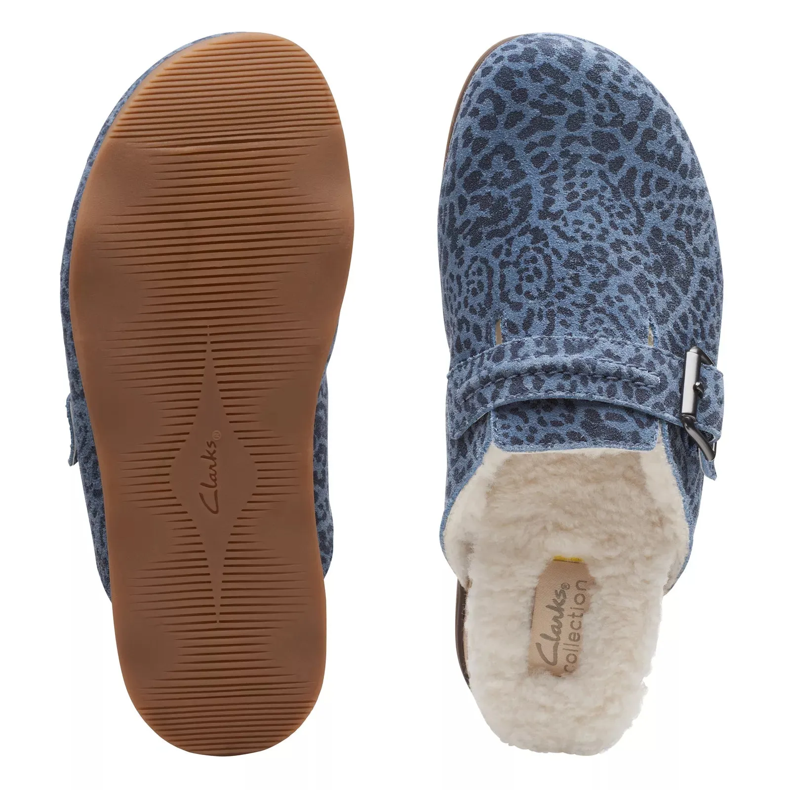 Clarks Women's Brynn Slide Blue Suede 26168490