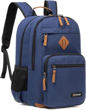 Classic Carry-on Travel Backpack, Laptop Backpack with Padded 17 inch Laptop Sleeve, Multi Pocket College Backpack, Casual Daypack Backpacks - Navy