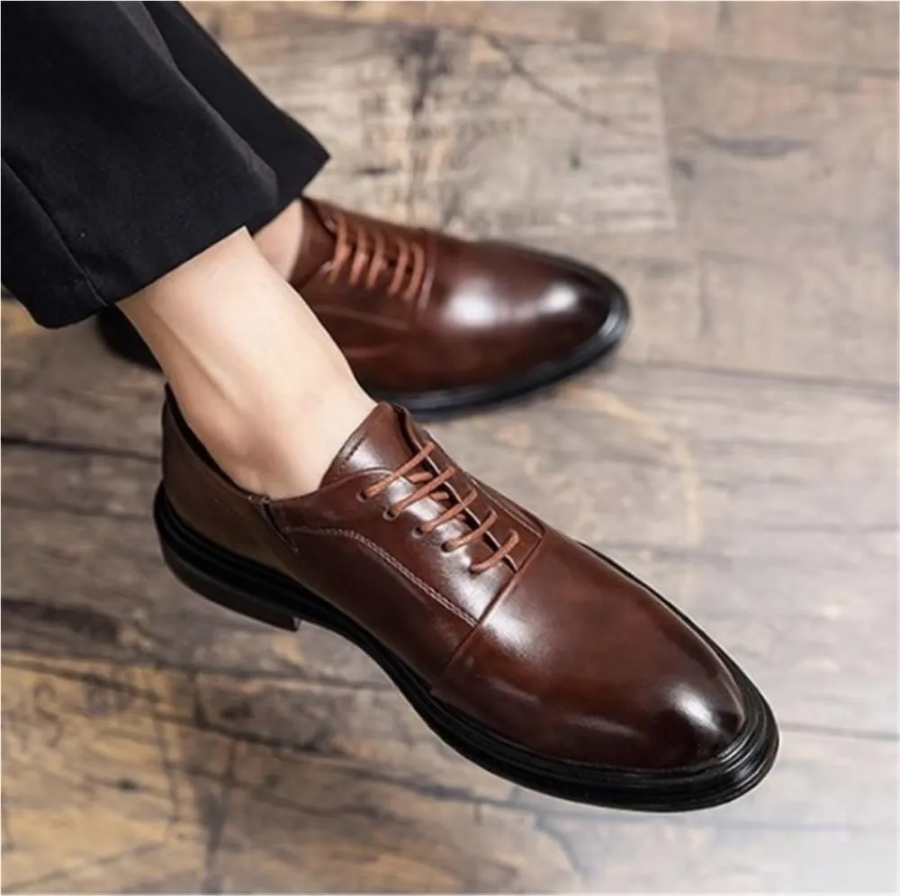 Classic Lace Up Formal Cap Toe Shoes Comfortable Oxfords for Wedding Office Business
