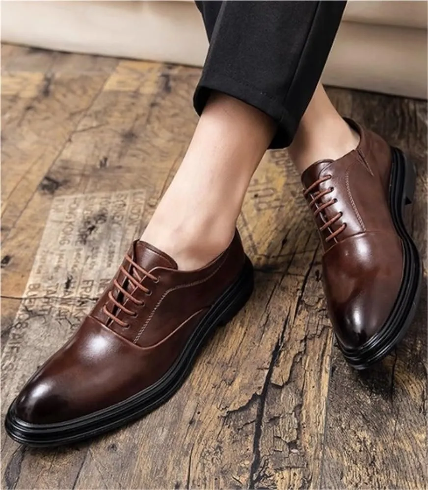 Classic Lace Up Formal Cap Toe Shoes Comfortable Oxfords for Wedding Office Business