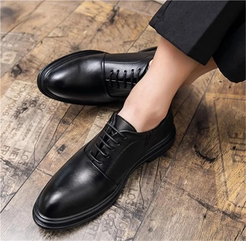 Classic Lace Up Formal Cap Toe Shoes Comfortable Oxfords for Wedding Office Business