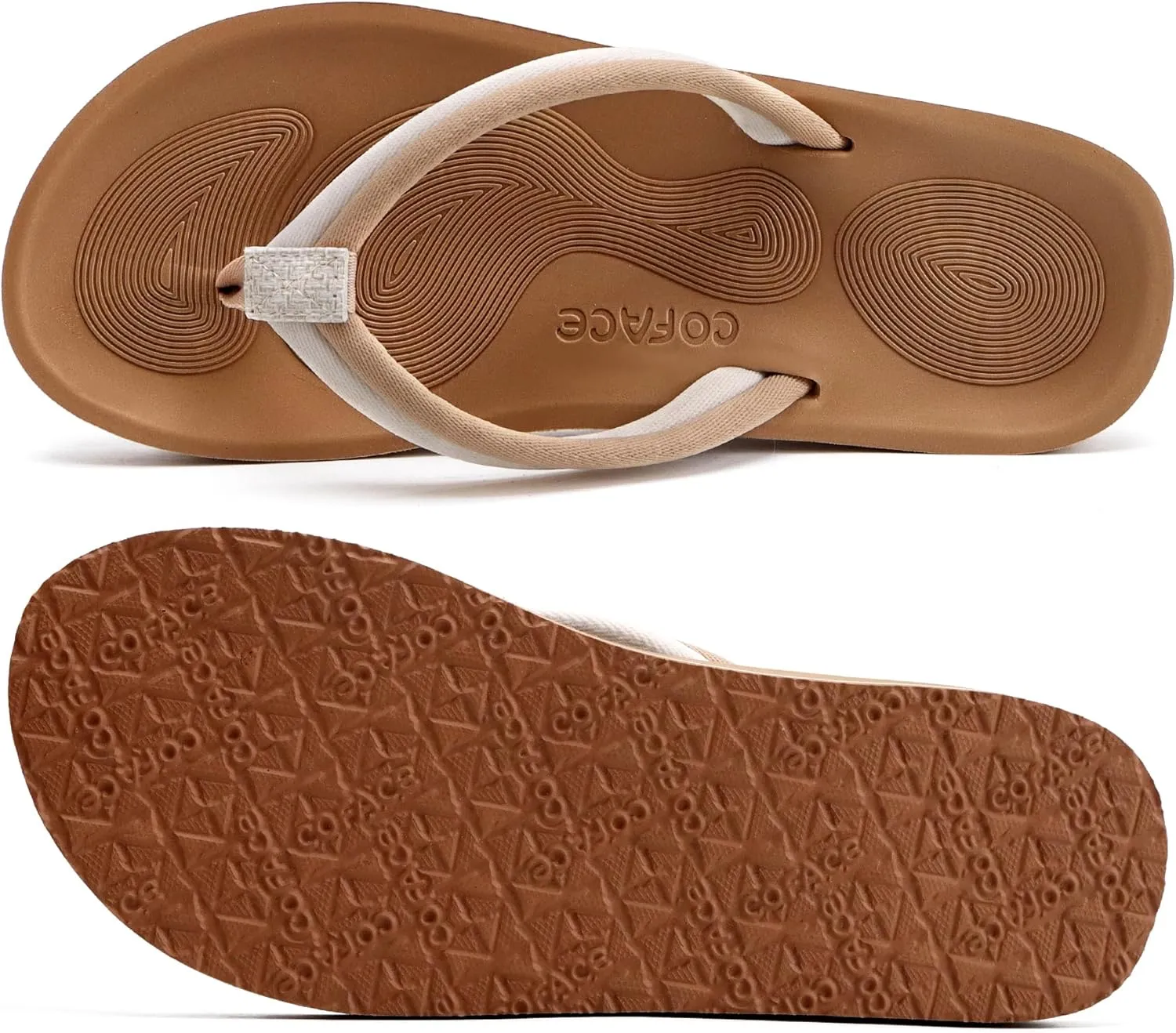 COFACE Flip Flops For Women with Arch Support Comfortable Woman Thong-Sandals Yoga Mat Lightweight Orthopedic Womens Flip-Flop