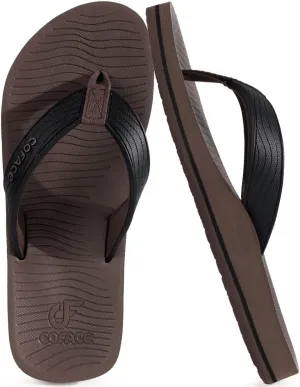 COFACE Men's Flip Flops Comfortable Yoga Mat Cushion Thong Sandals with Arch Support Casual Summer Beach Slides For Man, Size 7~15
