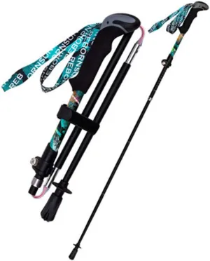 Collapsible Hiking Poles 2pc Pack, Strong Lightweight Walking Sticks, Carbon Fiber Trekking Poles, Adjustable Quick Lock for Hiking, Camping (D)