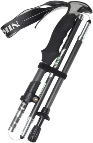 Collapsible Walking Sticks - Strong Lightweight Carbon Fiber Foldable Hike Pole Adjustable with Quick Flip-Lock
