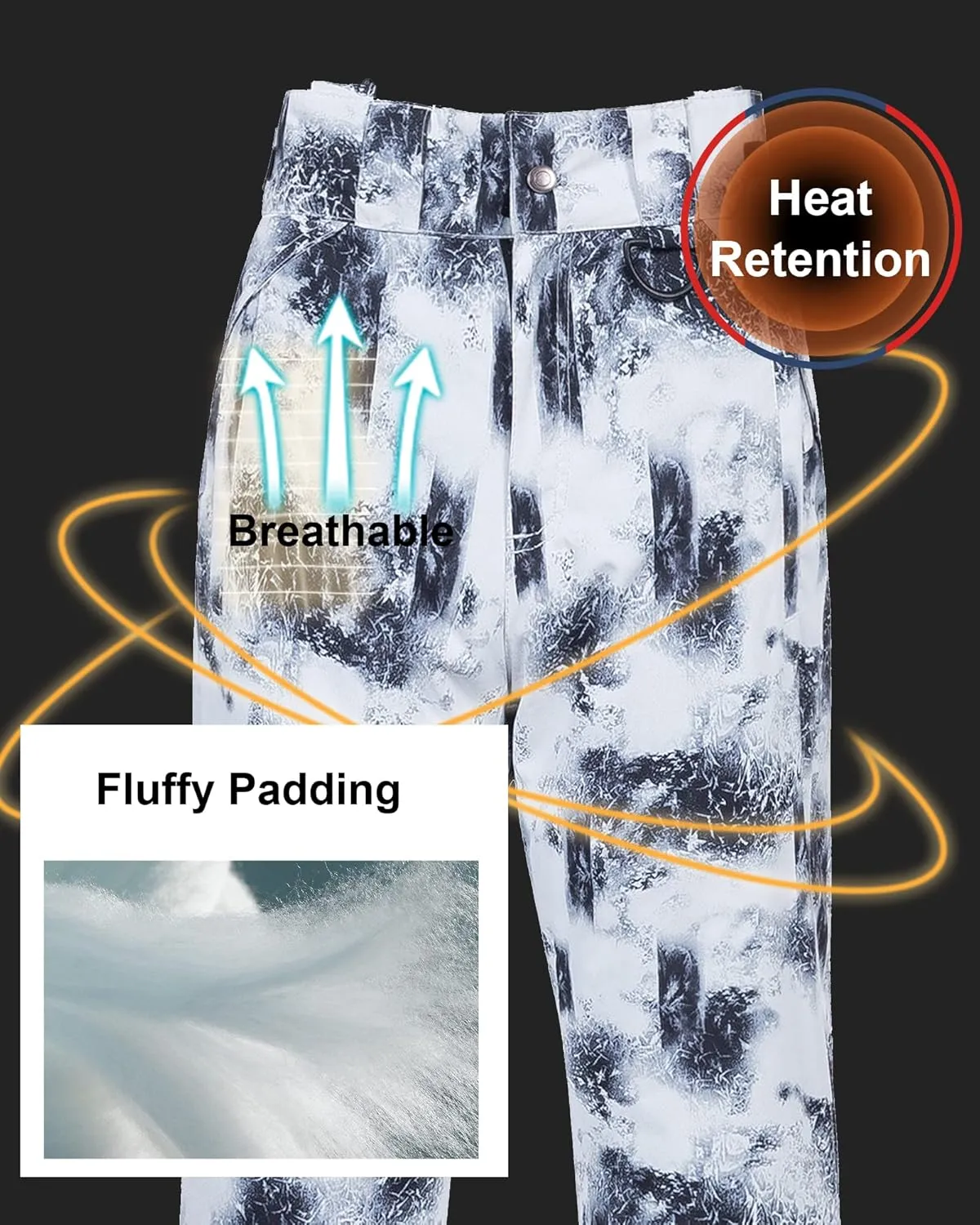 CREATMO US Women's Snow Pants Ski Bibs Waterproof Insulated Winter Snowboard