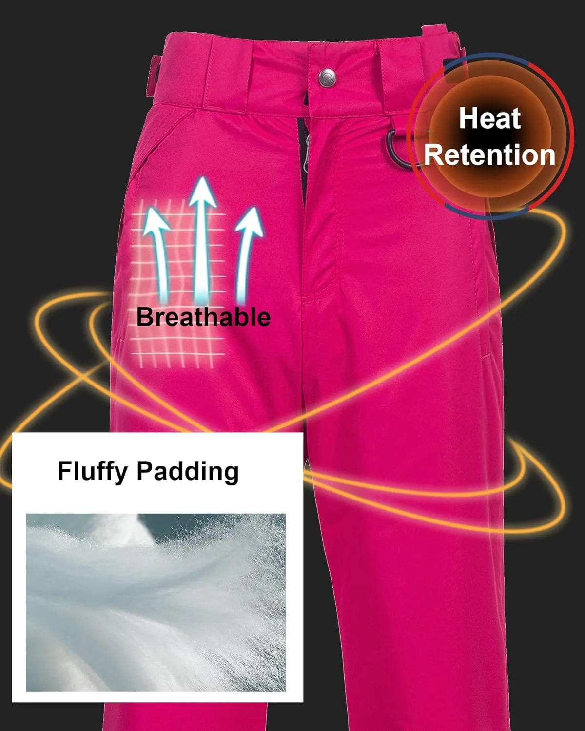 CREATMO US Women's Snow Pants Ski Bibs Waterproof Insulated Winter Snowboard