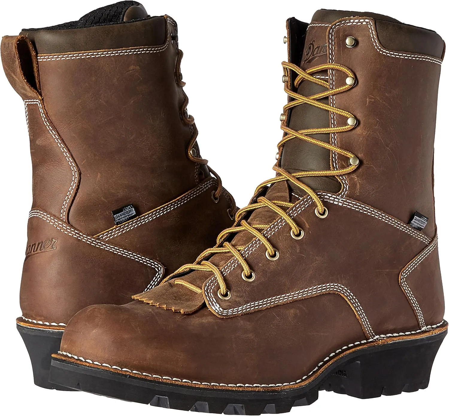 Danner Logger Boots for Men - Waterproof, Oiled Nubuck Leather on a Lightweight Platform with Vibram 360 Traction Outsole with 90-Degree Heel