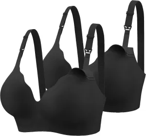 Ekouaer Nursing Bra Wavy Breastfeeding Bras for Women Seamless Maternity Support Wireless Pregnancy Sleep Bralette